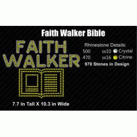 Faith Walker with Bible Rhinestone Digital Design EPS SVG