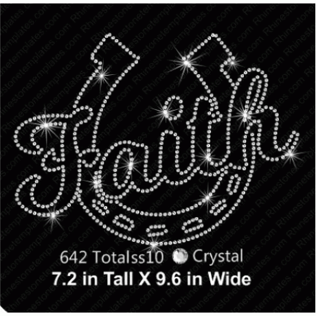 Faith Horseshoe Rhinestone Digital Design Download EPS SVG