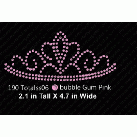 Crown Tiara Rhinestone Design 6ss EPS SVG