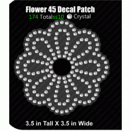Flower 45 Decal Patch Rhinestone Download EPS SVG