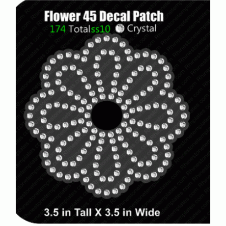 Flower 45 Decal Patch Rhinestone Download EPS SVG