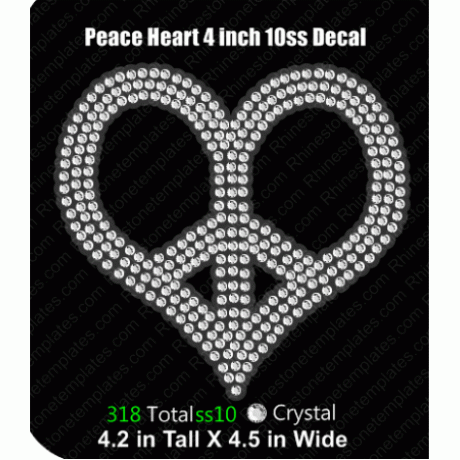 Peace Heart Decal 4 inch Design EPS SVG