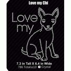 Love my Chi Rhinestone Download EPS SVG