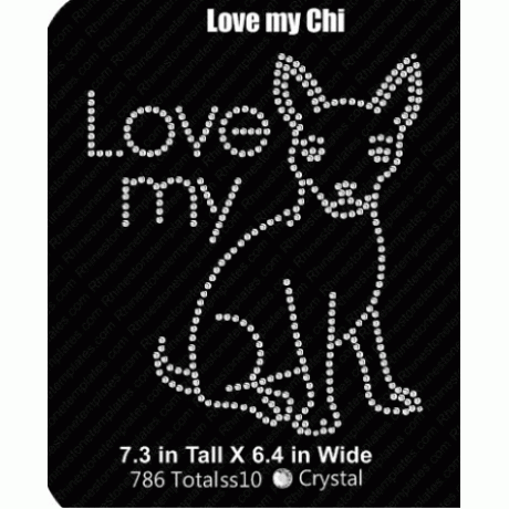 Love my Chi Rhinestone Download EPS SVG