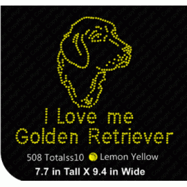 Love my Golden Retriever Rhinestone Download EPS SVG