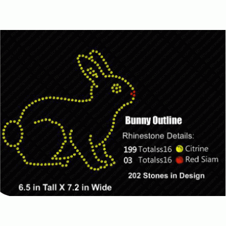 Bunny Outline Rhinestone Digital Download EPS SVG