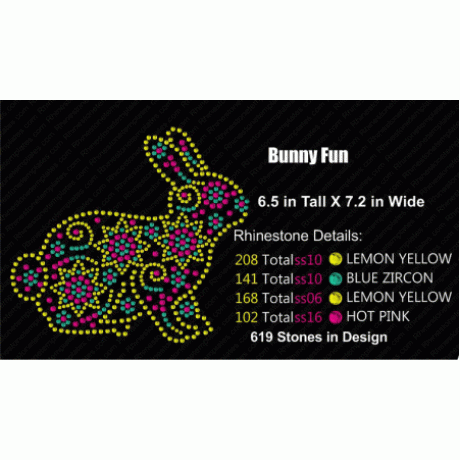 Bunny Fun Rhinestone Digital Download EPS SVG