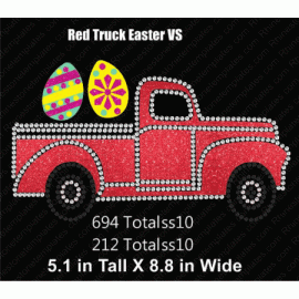 Red Truck Easter Rhinestone Glitter Download EPS SVG