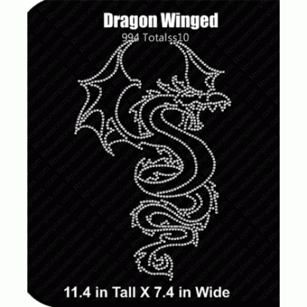 Dragon Winged Rhinestone Precut Template