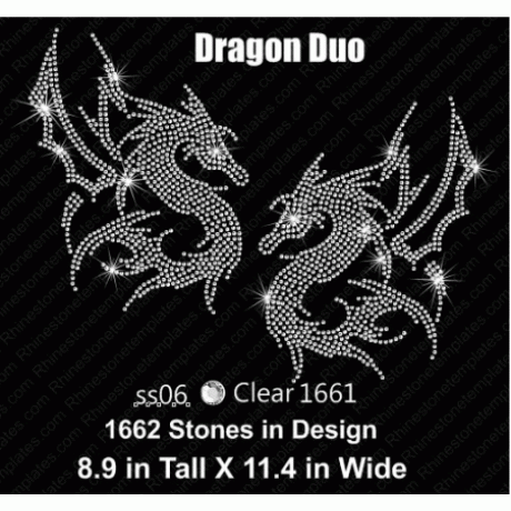 Dragon Duo Rhinestone Precut Template