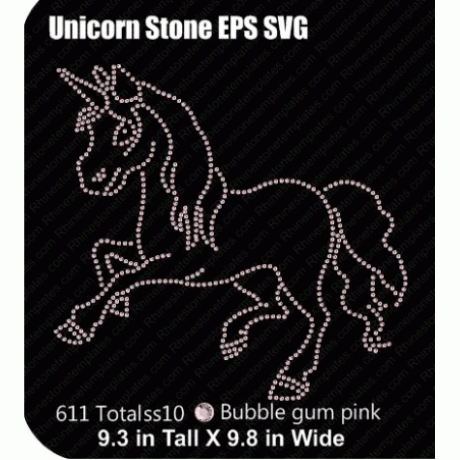 Unicorn Stones Rhinestonetemplate Precut