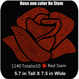 Rose One color No Stem Rhinestone Download EPS SVG