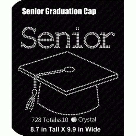 Senior Graduation Cap Rhinestone Digital EPS SVG