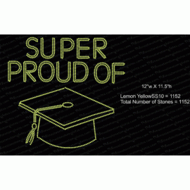 Graduation Cap Super Proud Name Rhinestone Download