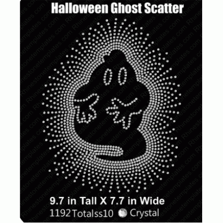 Halloween Ghost Scatter Rhinestone Template precut
