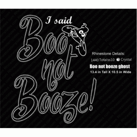 I Said Boo Not Booze Digital Rhinestone Download EPS SVG