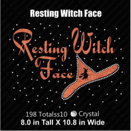Resting Witch Face Rhinestone Download EPS SVG