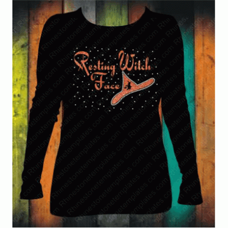 Resting Witch Face Rhinestone Download EPS SVG