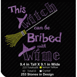 This Witch Can be Bribed with Wine Downlod EPS SVG