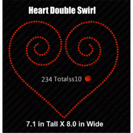 Rhinestone Heart Double Swirl Design EPS SVG
