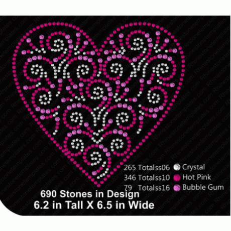 Heart Elegante Multi Rhinestone Download EPS SVG