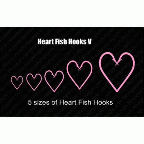 Heart Fish Hook Vinyl  Bundle Digital Design EPS SVG