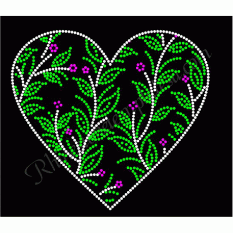 Heart Flower Vine Rhinestone Download eps svg