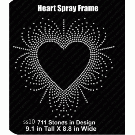 Heart Spray Frame Rhinestone Download EPS SVG