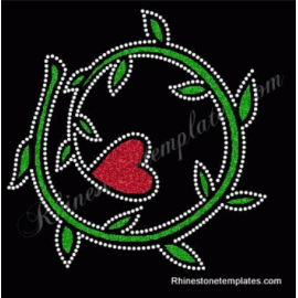 Heart Circle Vine Rhinestone Glitter Download EPS SVG