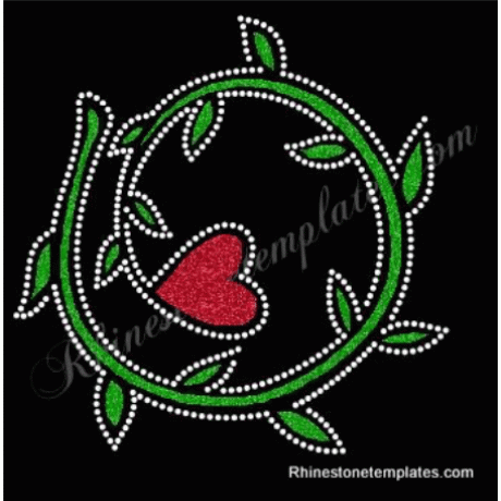Heart Circle Vine Rhinestone Glitter Download EPS SVG