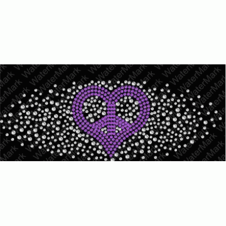Oval Heart Peace Spray Headband-Cap-Rhinestone Download EPS SVG