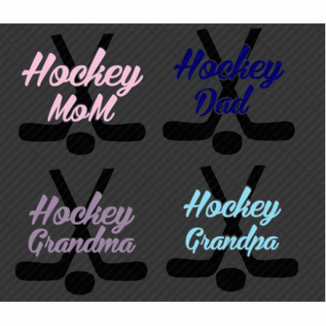 Hockey Family Crossed Sticks Digital Design EPS SVG