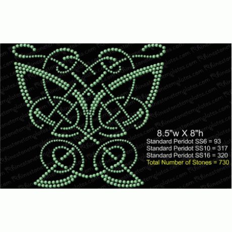 Irish Butterfly Rhinestone Design EPS SVG