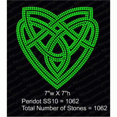 Irish Celtic Heart Rhinestone Design EPS SVG