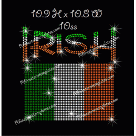Irish Flag Rhinestone Design EPS SVG