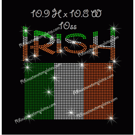 Irish Flag Rhinestone Design EPS SVG