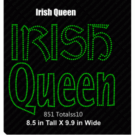 Irish Queen Rhinestone Digital Download Design EPS SVG