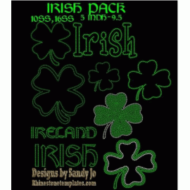 Irish Pack Shamrock Bundle Rhinestone Digital EPS SVG