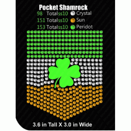 Pocket Shamrock Rhinestone Download EPS SVG