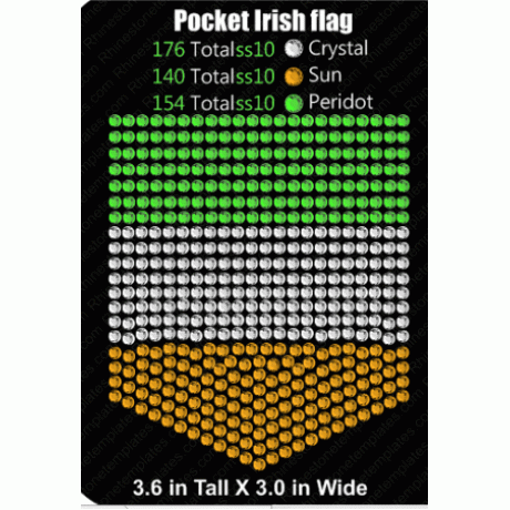 Pocket Irish Flag Rhinestone Download EPS SVG