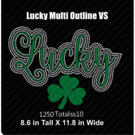 Lucky Irish Multi Outline VS Rhinestone Digital eps svg