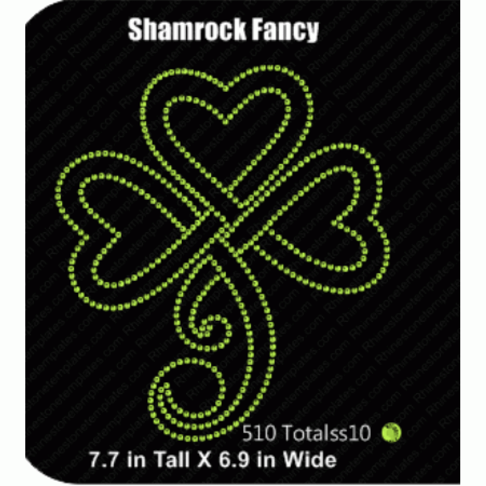 Irish Shamrock Fancy Rhinestone Transfer