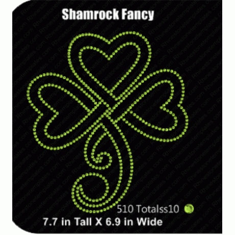 Irish Shamrock Fancy Rhinestone Design EPS SVG