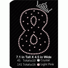 Birthday Number 8 with Crown Design EPS SVG