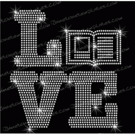 LVE Book Read Rhinestone Download EPS SVG