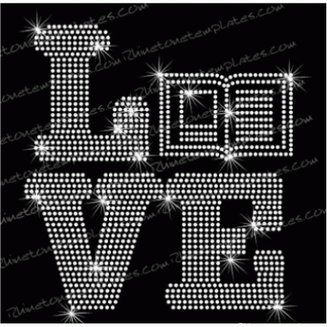 LVE Book Read Rhinestone Download EPS SVG