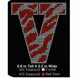 V Zebra Mega Letter Rhinestone Download EPS SVG