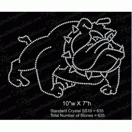 Bulldog Body Rhinestone Template
