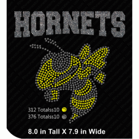 Hornets with Font and Hornet Rhinestone Digital Download EPS SVG