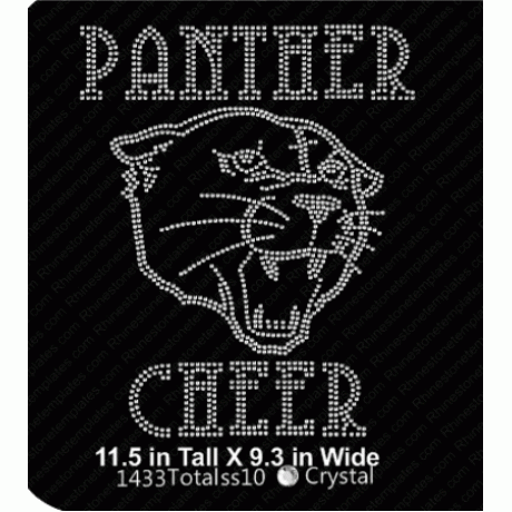 Panther Cheer Rhinestone Design EPS SVG